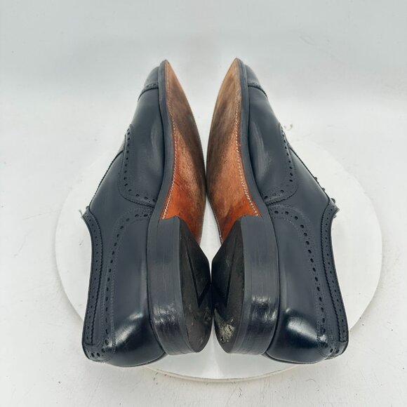 Allen Edmonds Strand Men Size 12B Black Leather Brogue Cap Toe Oxford Dress Shoe - Picture 6 of 12
